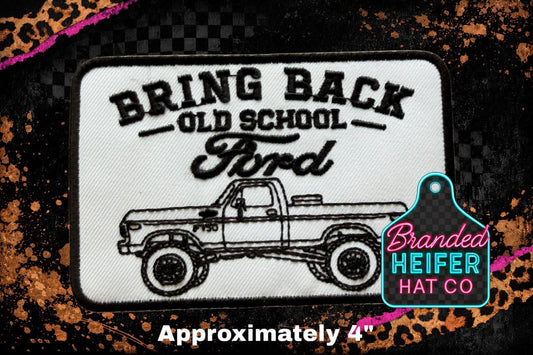BRING BACK OLD SCHOOL BLACK EMBROIDERY PATCH