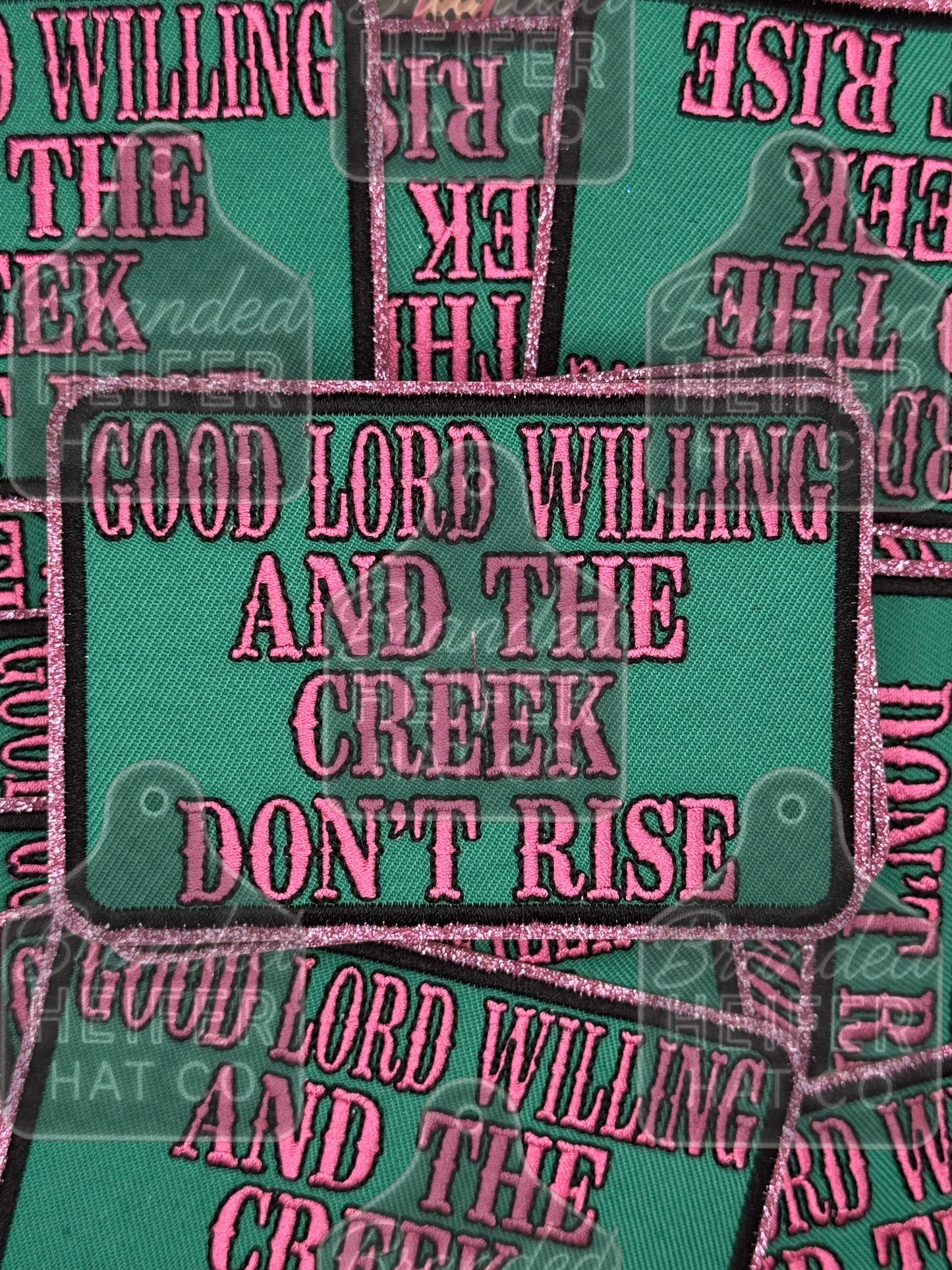 Good lord willin glitter embroidery patch