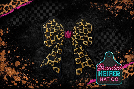 LEOPARD BOW EMBROIDERY PATCH