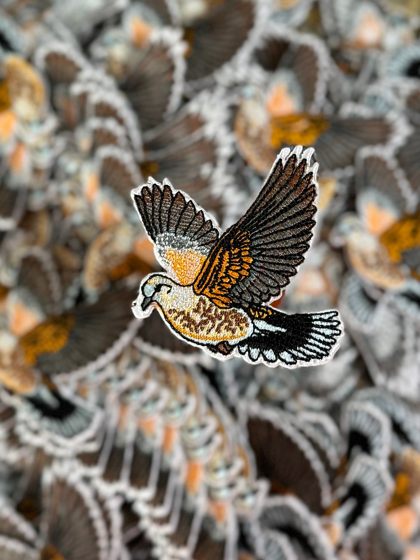 Dove embroidery patch