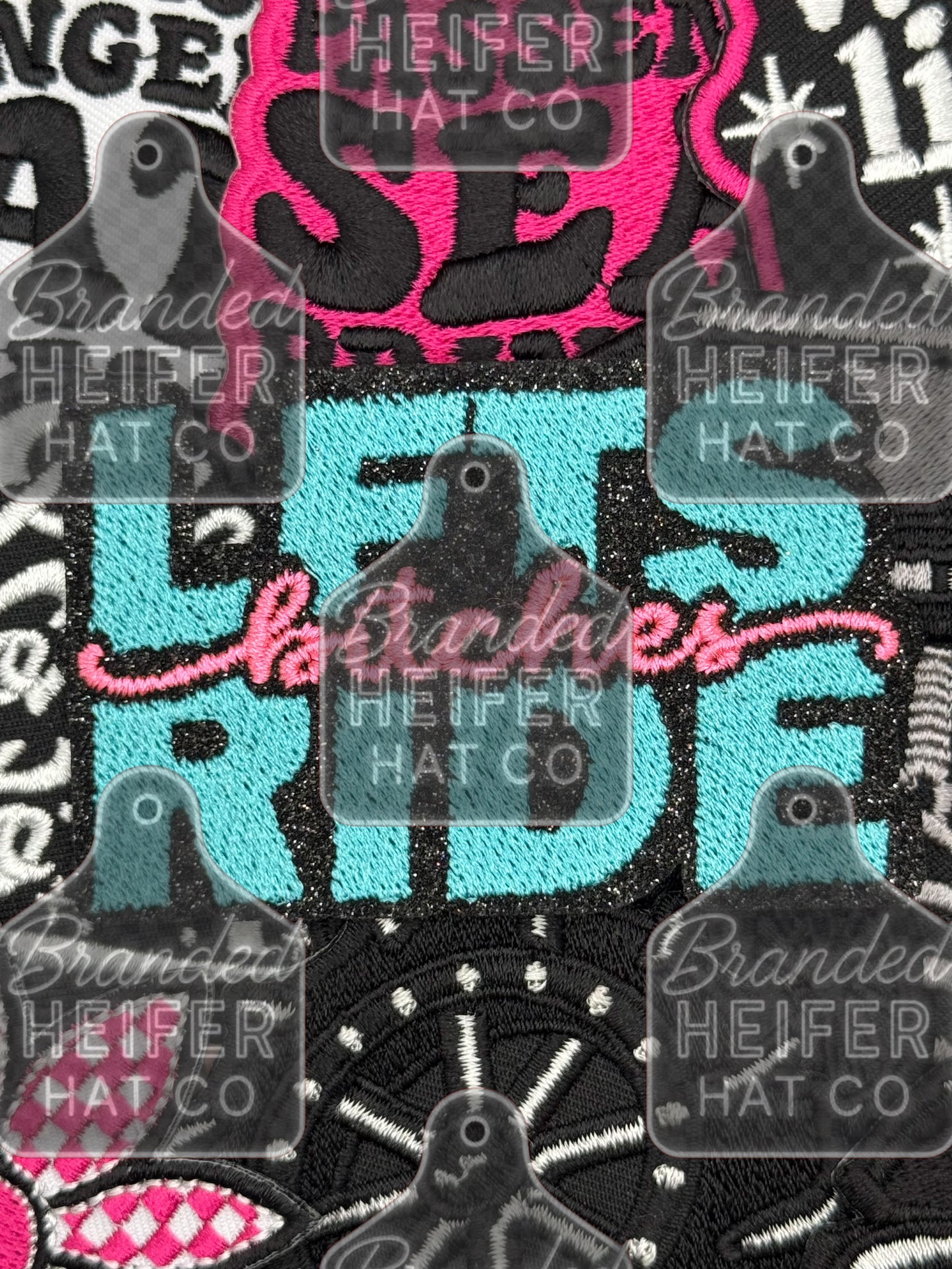 Let’s ride glitter embroidery patch