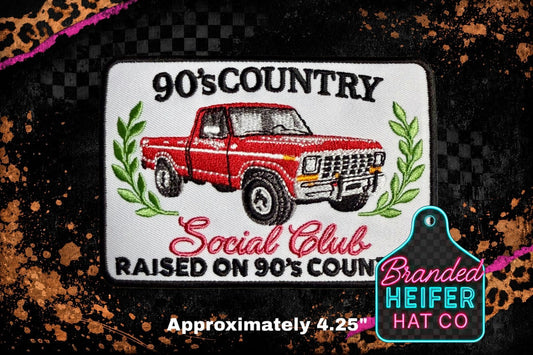 90S COUNTRY SOCIAL CLUB EMBROIDERY PATCH