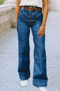 LDC Stitched Waist Detail Loose Cuffed Jeans