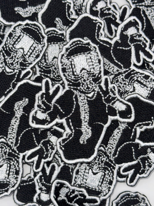 Moto chick embroidery patch