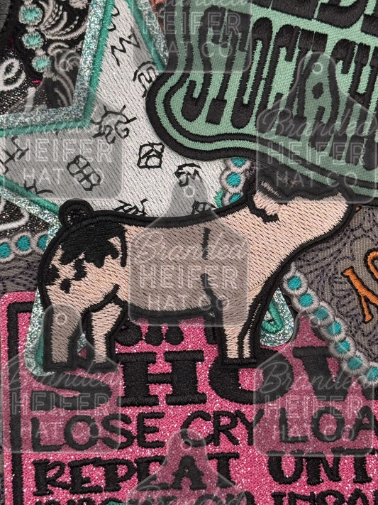 Blue butt pig patch