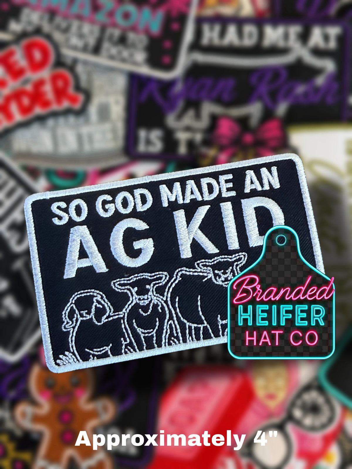 SO GOD MADE AN AG KID  | EMBROIDERED HAT PATCH
