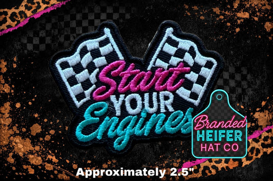 START YOUR ENGINES EMBROIDERY PATCH