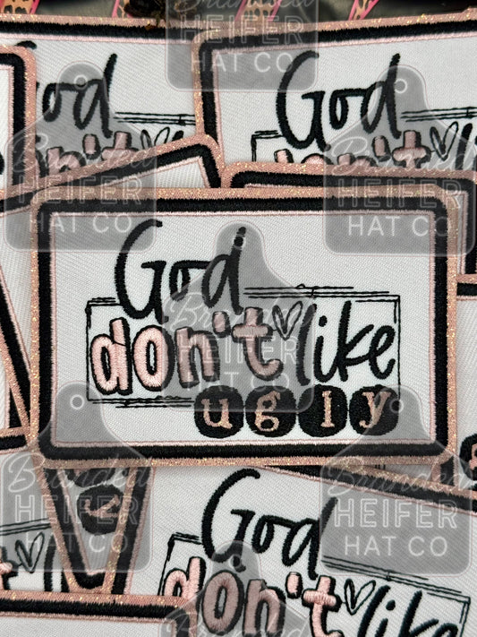 God don’t like ugly 2.0 glitter embroidery patch