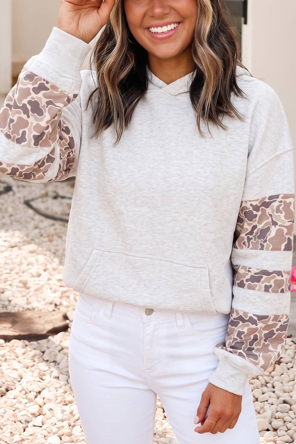 LDC Patchwork Camo Long Sleeve Hoodie