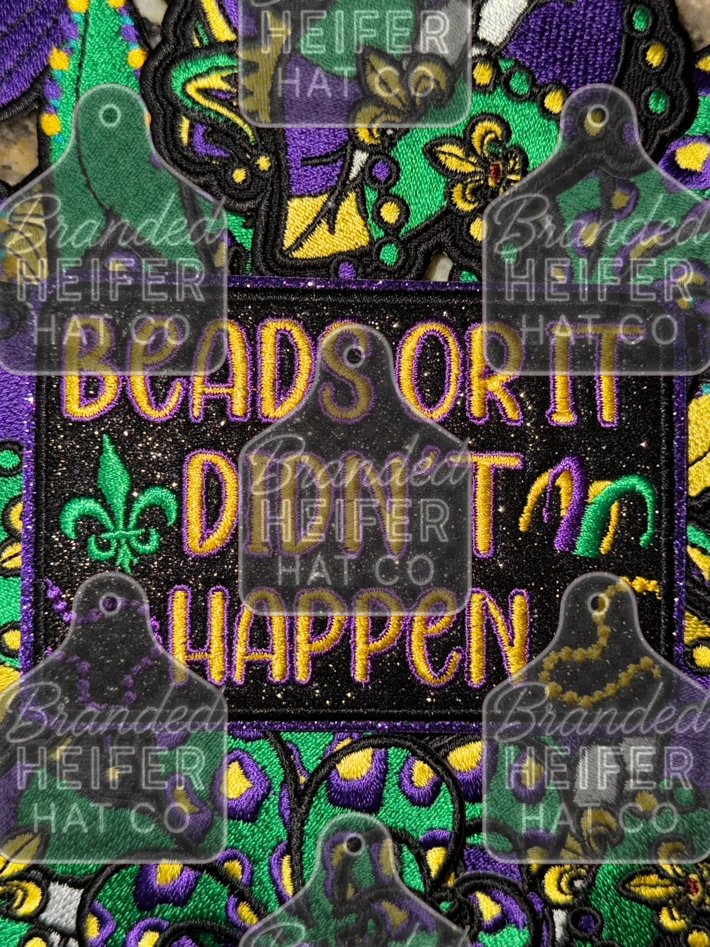 Beads or it didn’t happen glitter embroidery patch