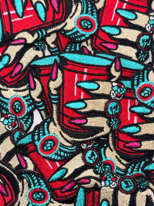 Red solo babe embroidery patch