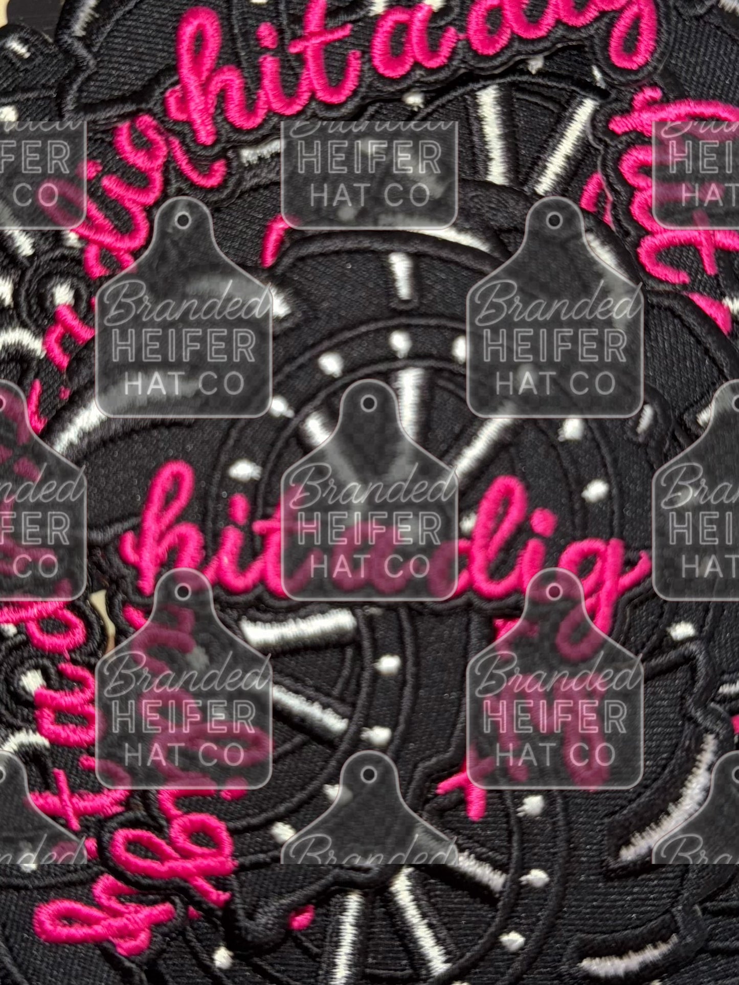 HIT A DIG PINK EMBROIDERY PATCH