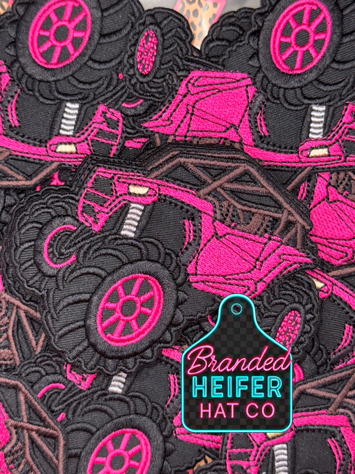 New Hot Pink Buggy embroidery patch