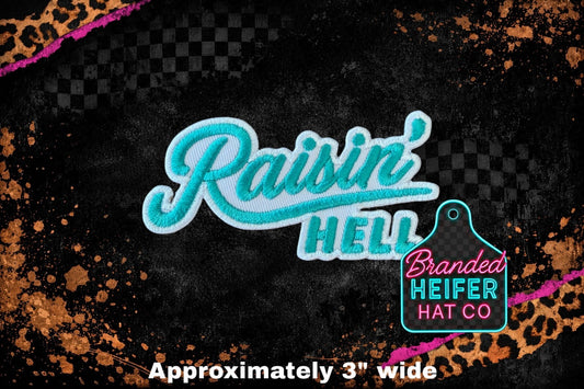 TEAL RAISIN HELL l EMBROIDERY PATCH