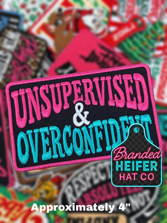 UNSUPERVISED & OVERCONFIDENT | EMBROIDERED HAT PATCH