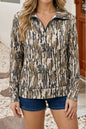 LDC Camouflage Quarter Zip Long Sleeve Pullover Sweatshirt