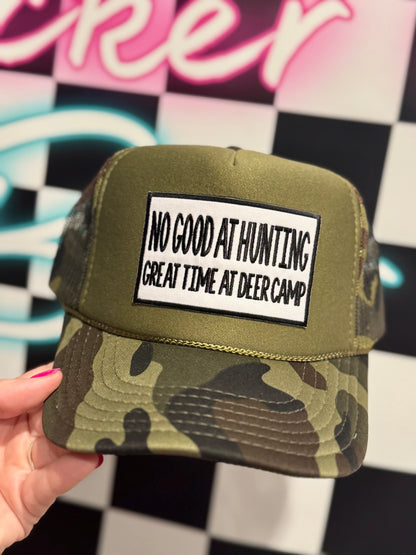 Great time at deer camp trucker hat