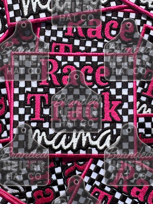 Race track mama embroidery patch
