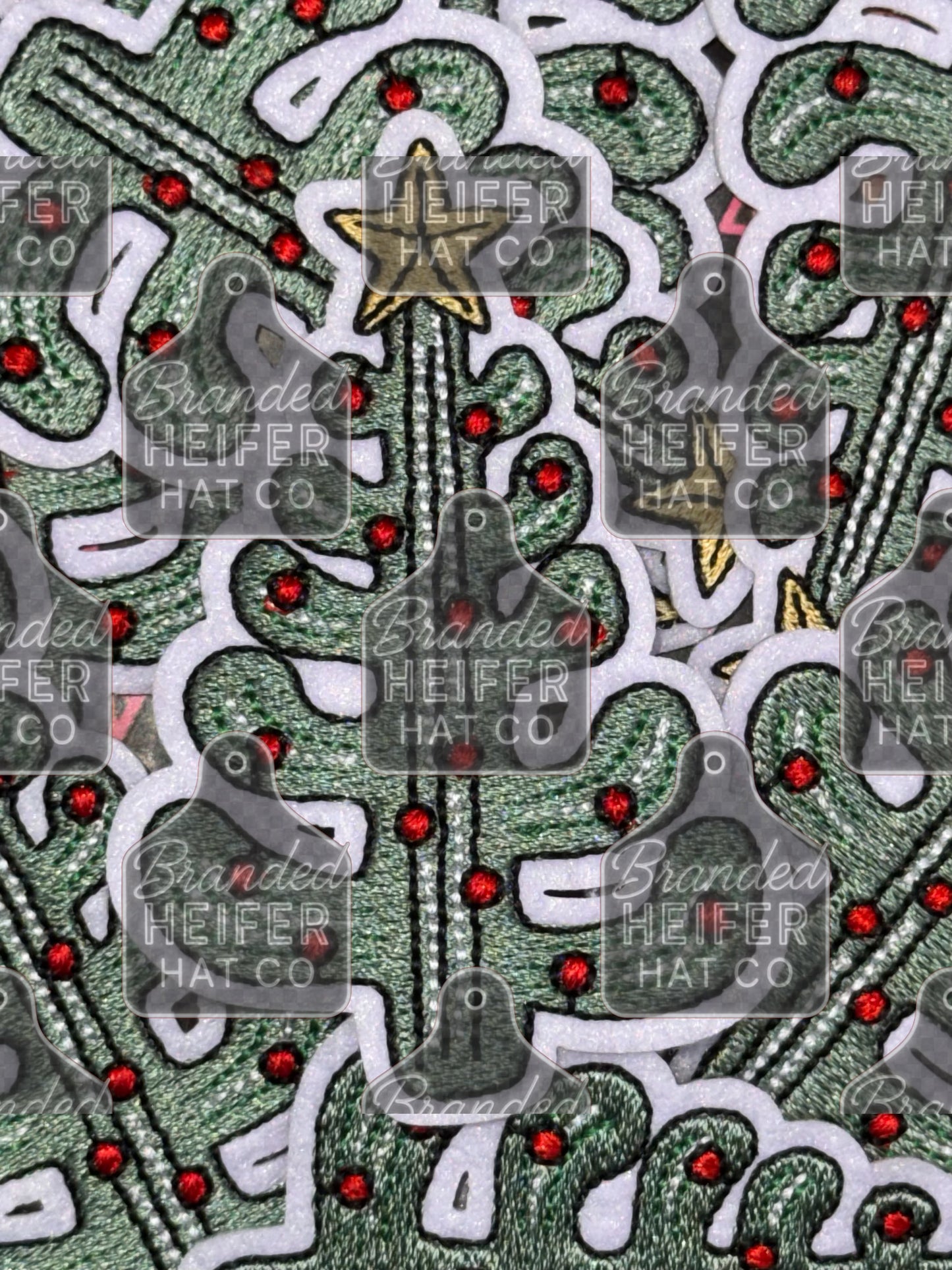 Cactus Christmas tree embroidery patch