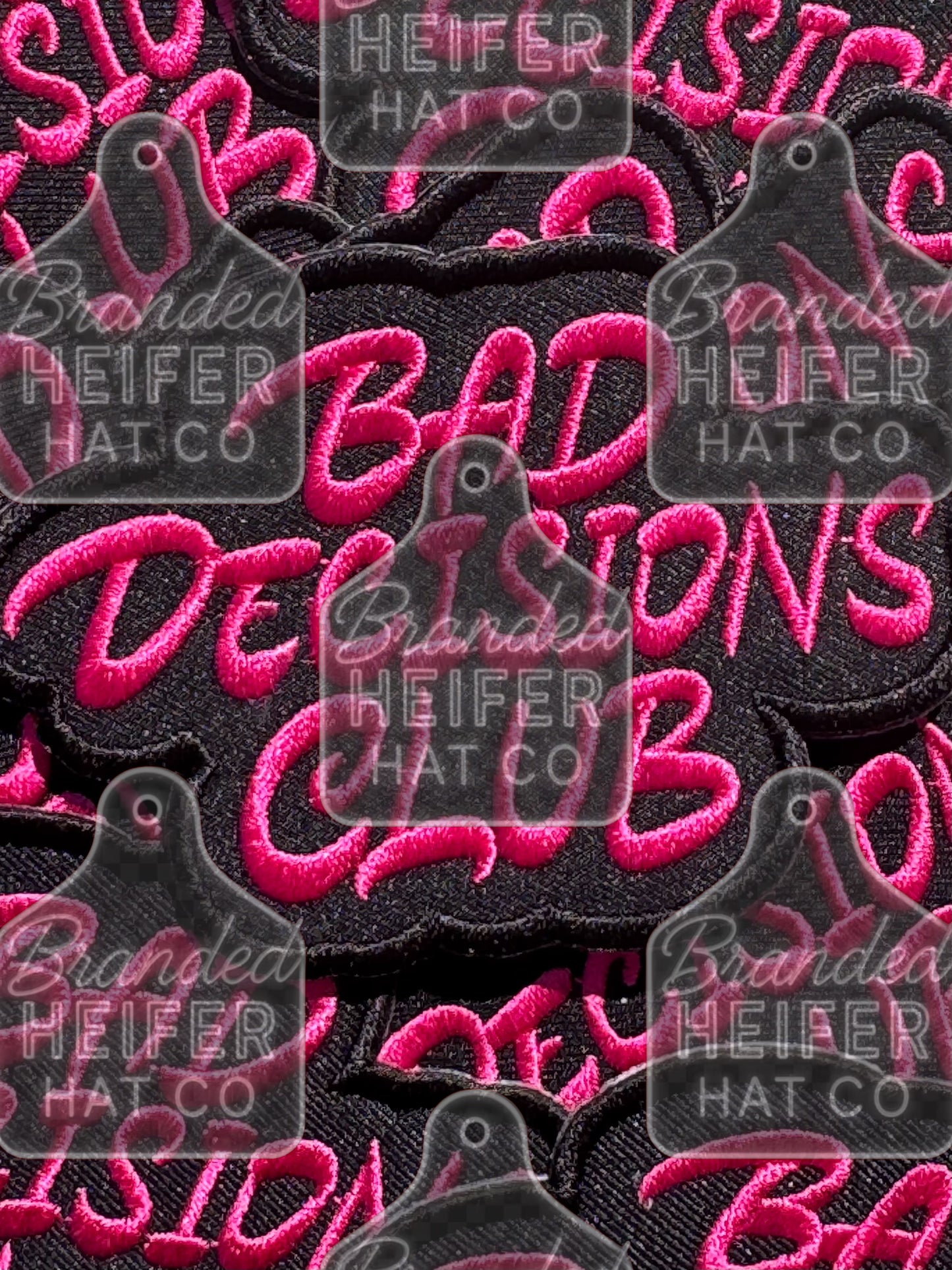 Bad Decisions club embroidery patch