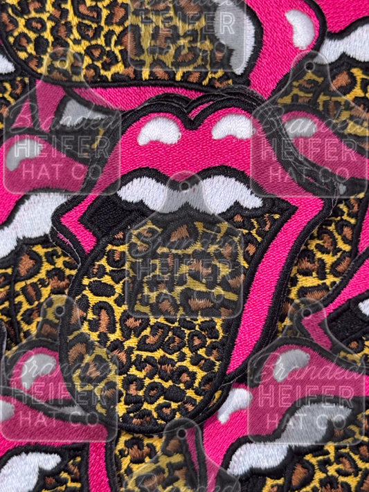Leopard stones embroidery patch