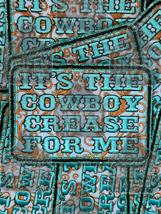 Cowboy crease glitter embroidery patch