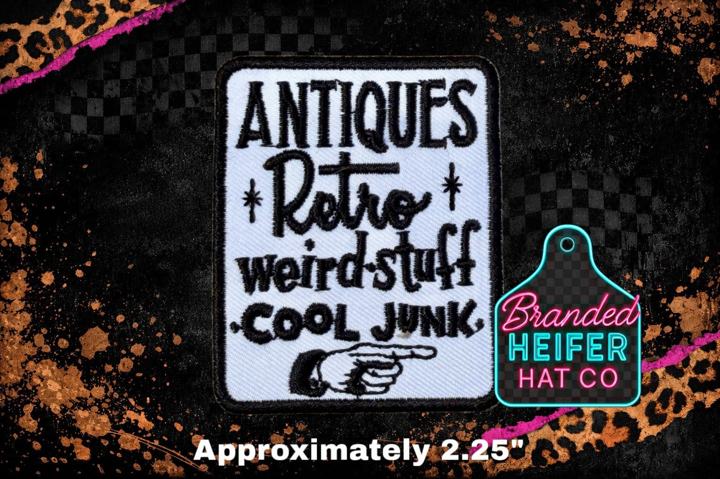 ANTIQUES SIGN EMBROIDERY PATCH