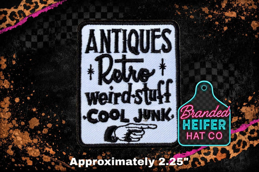 ANTIQUES SIGN EMBROIDERY PATCH