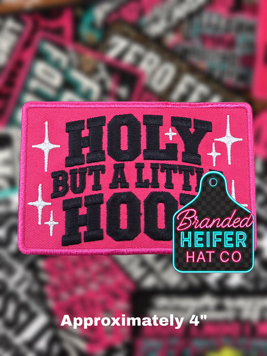 HOLY BUT A LITTLE HOOD  | EMBROIDERED HAT PATCH