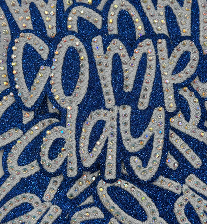 Comp day rhinestone embroidery patch