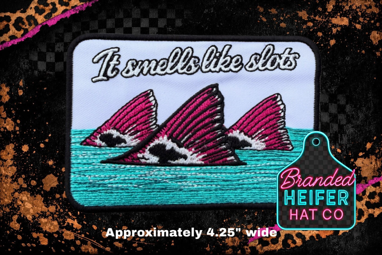 SMELLS LIKE SLOTS PINK EMBROIDERY PATCH