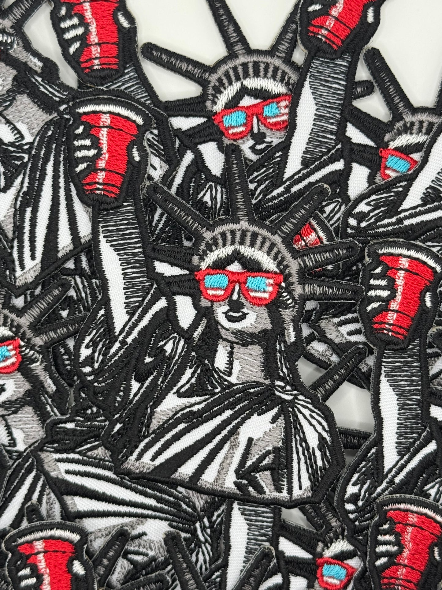 Tipsy liberty embroidery patch