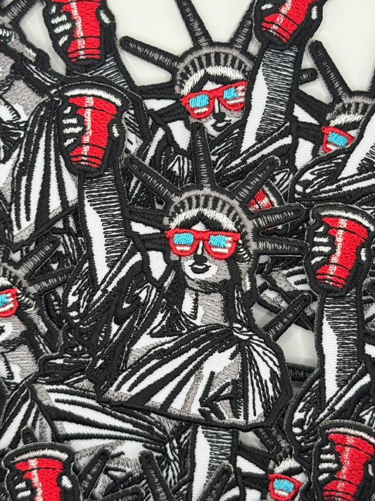 Tipsy liberty embroidery patch