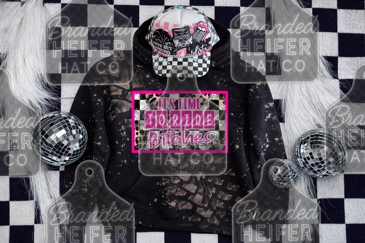 Time to ride tire tack hoodie