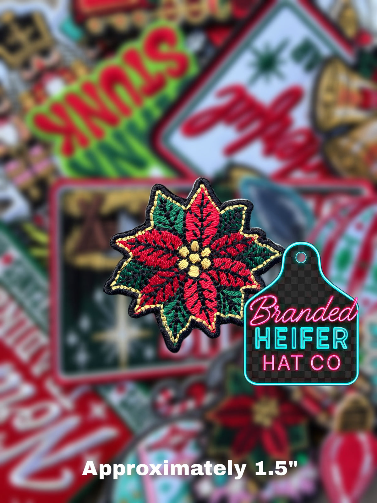 POINSETTIA EMBROIDERY PATCH