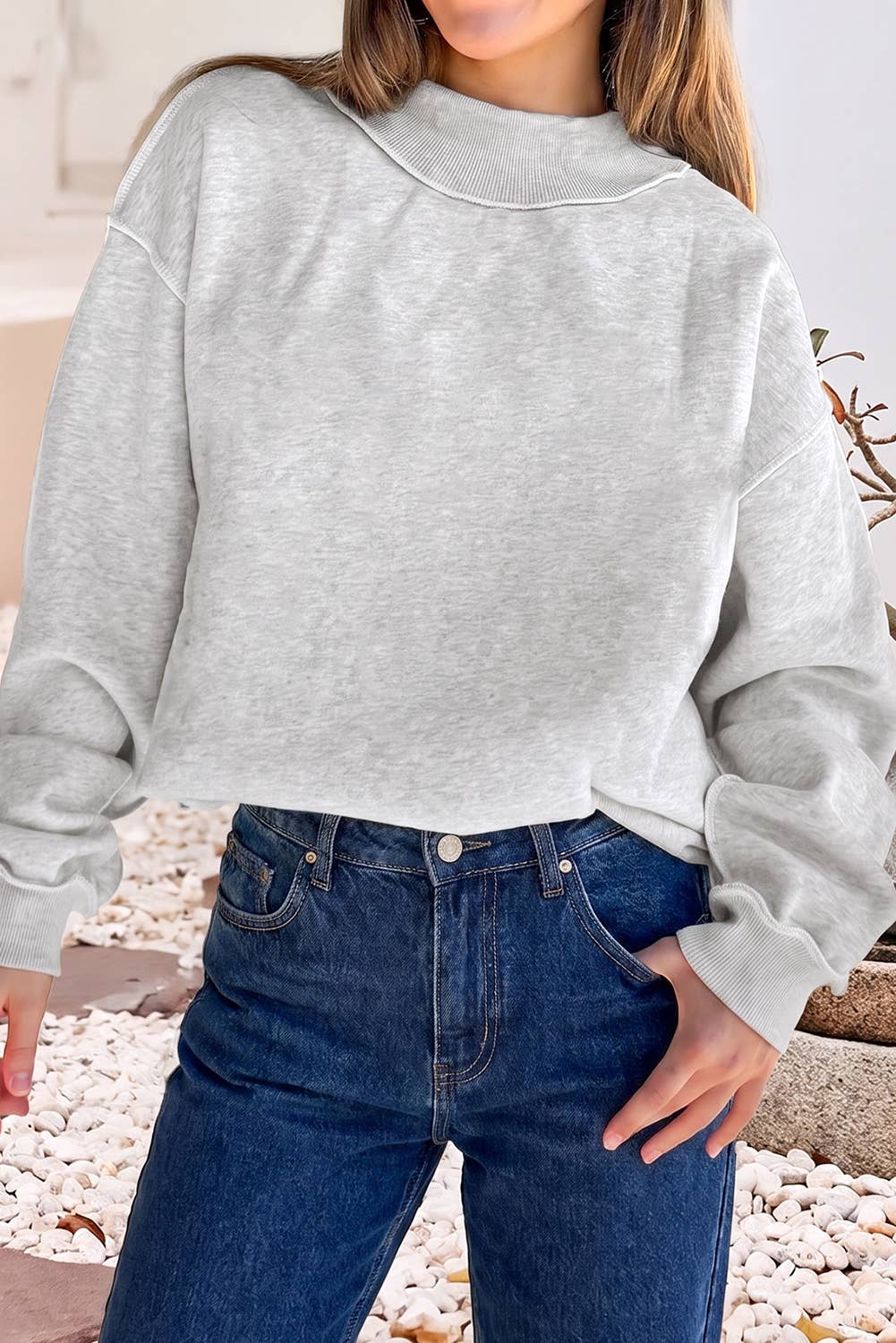Game Day Oversize Reversible Mock Neck Sweatshirt | S-4X
