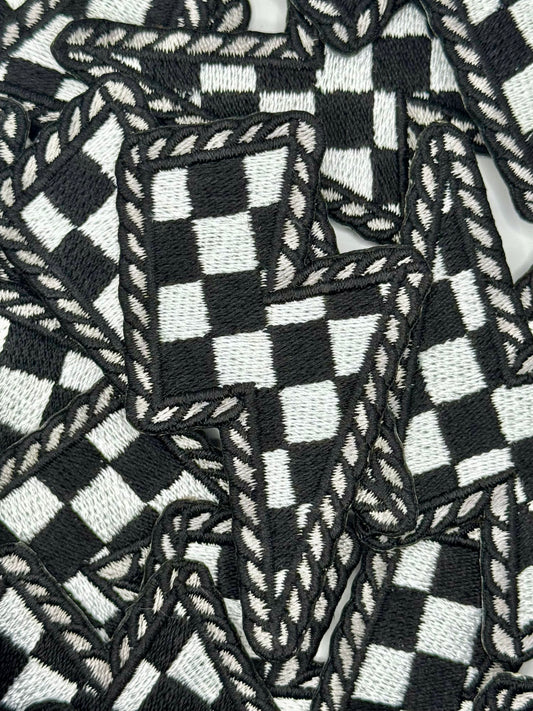 Punchy bolt embroidery patch