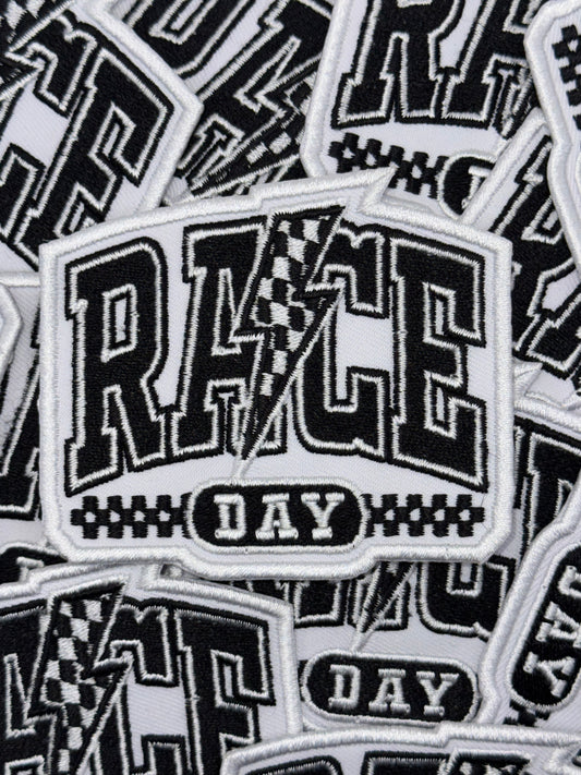 Race day embroidery patch