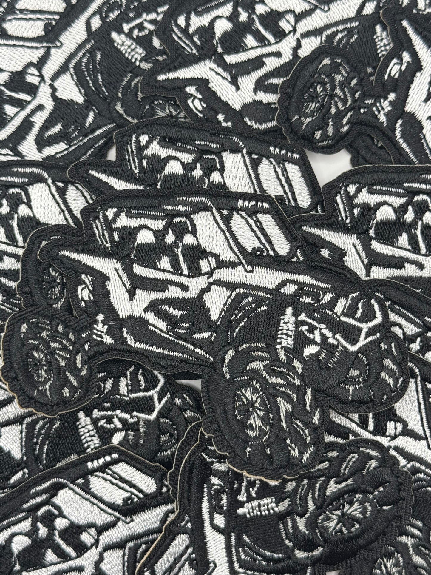 New body style white SxS embroidery patch