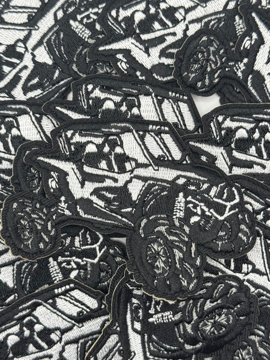 New body style white SxS embroidery patch