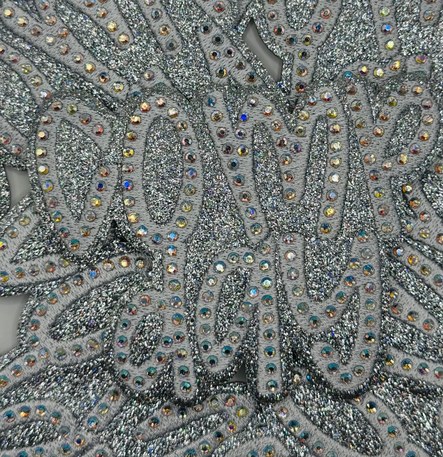 Comp day rhinestone embroidery patch