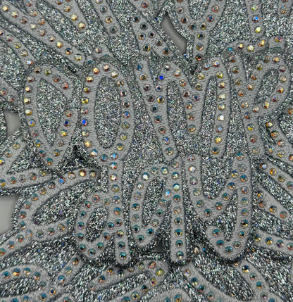 Comp day rhinestone embroidery patch