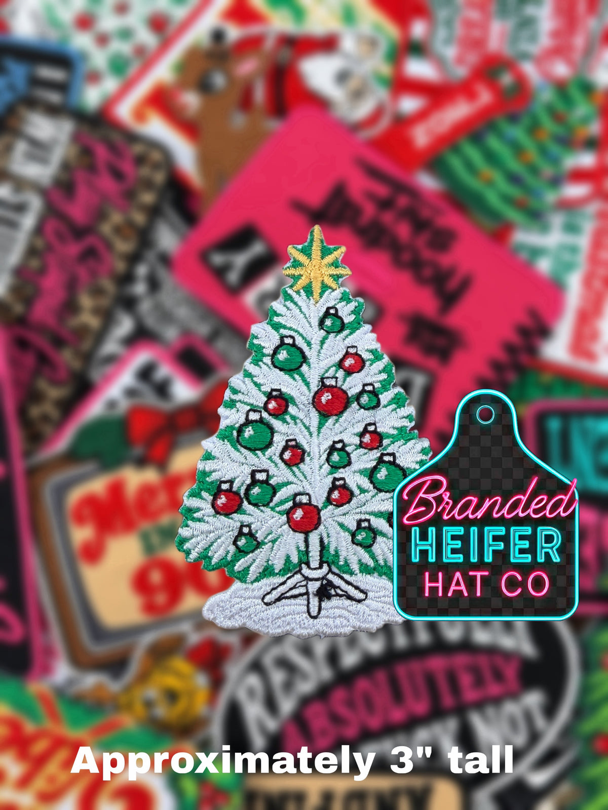 WHITE CHRISTMAS TREE   | EMBROIDERED HAT PATCH