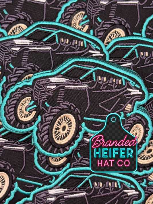 New blk and teal buggy  embroidery patch