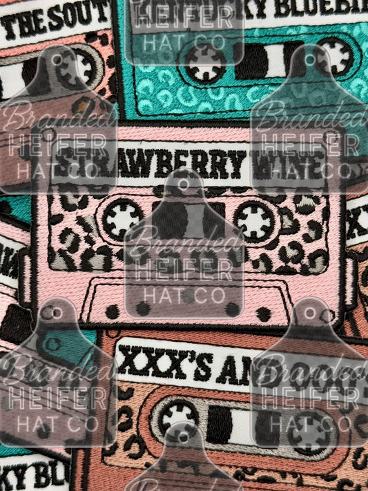 Country classic cassettes embroidery patch