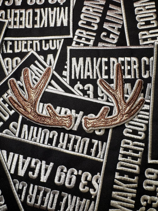 Antler embroidery patches (2 per set)