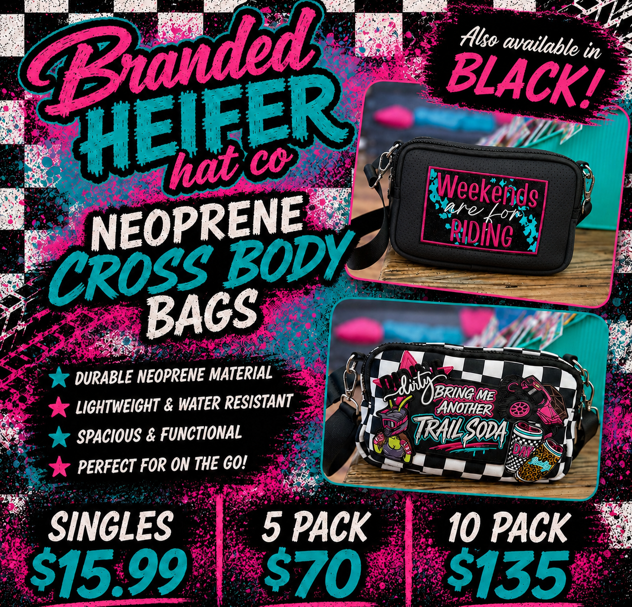 NEOPRENE CROSSBODY BAGS