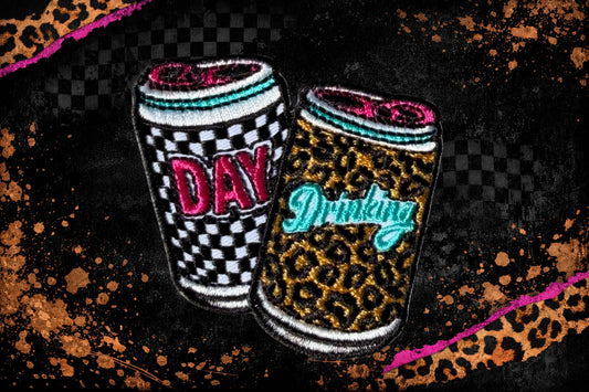 DAY DRINKING CAN (2 SIZES) EMBROIDERY PATCH
