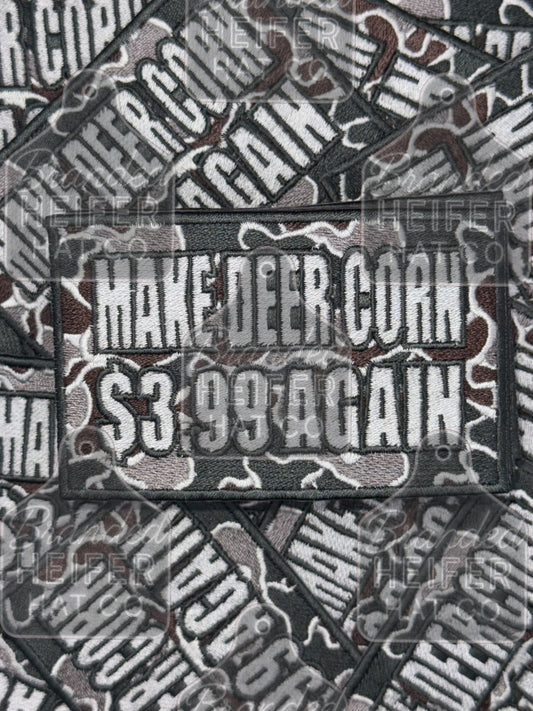 Camo make deer corn $3.99 embroidery patch