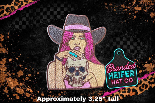 PUNCHY COWGIRL EMBROIDERY PATCH